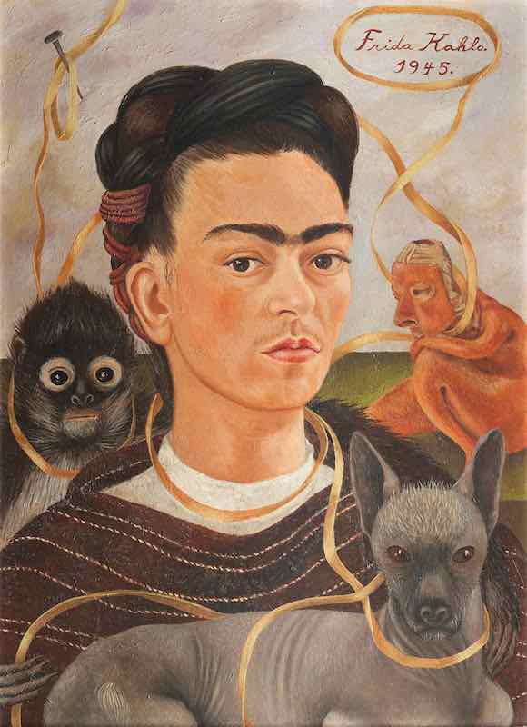 Autorretrato com macaquinho, 1945 — Frida Kahlo
